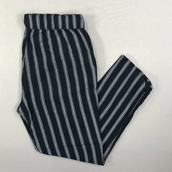 American Eagle Pants Women's Small Blue Striped Pull-On Drawstring Pocket Casual - Picture 1 of 14